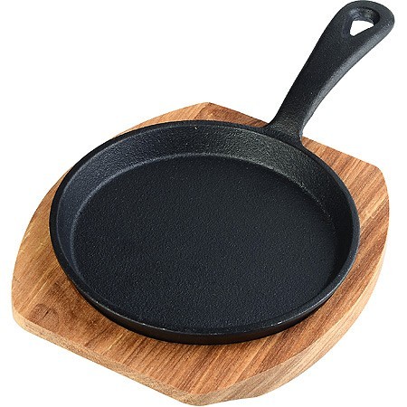 Сковорода чугун 13см с дерев.подст. МВ (26802)