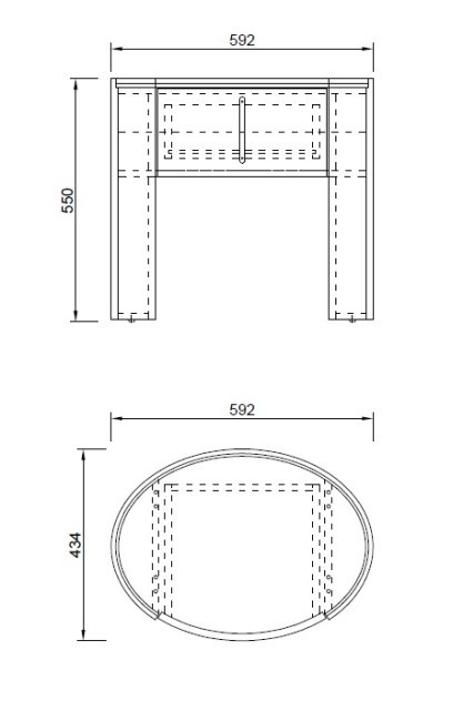 Тумбочка 1 ящик темный шпон 59*42*55см (TT-00012682)