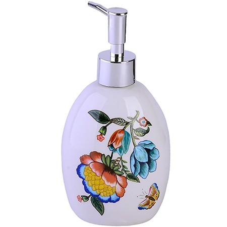 Дозатор для мыла 450мл Летний букет доломит LR (30796)