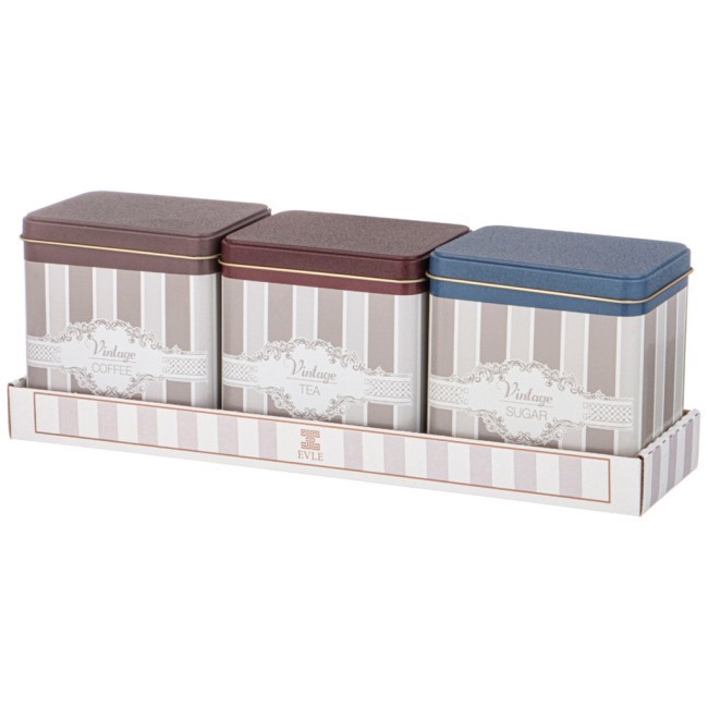 Набор емкостей для хранения "elegance" из 3-х штук, 8х12х12 см, 1л Agness (949-074)