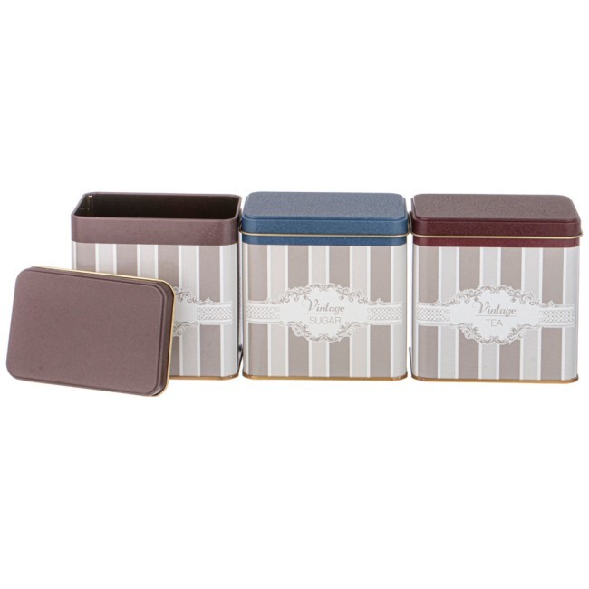 Набор емкостей для хранения "elegance" из 3-х штук, 8х12х12 см, 1л Agness (949-074)