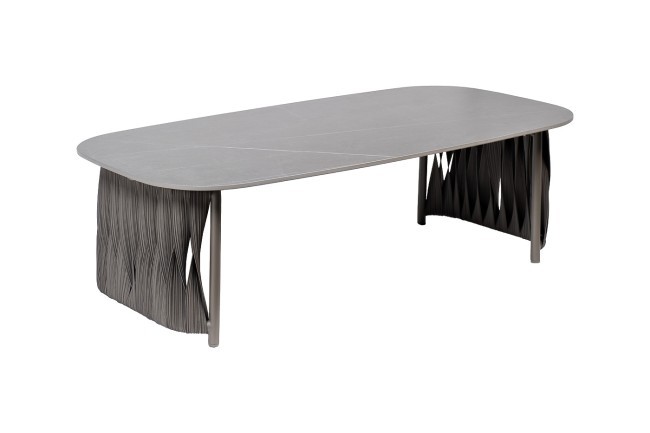 Стол журнальный уличный Оливер серый 77*130*43см (TT-00013256)