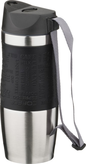 Термокружка agness 360 мл с кнопкой-стоппером, цвет: черный Agness (709-037)