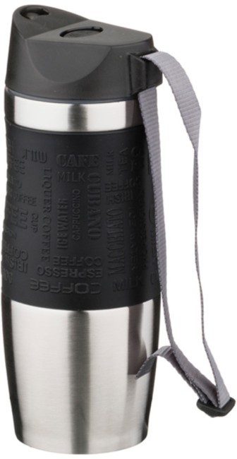 Термокружка agness 360 мл с кнопкой-стоппером, цвет: черный Agness (709-037)