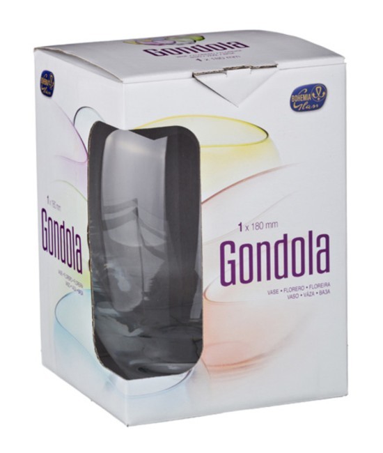 Ваза "гондола" высота=18 см. Bohemia Crystal (674-293)