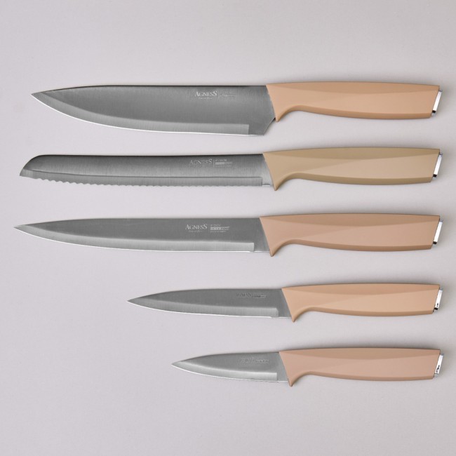 Набор ножей agness на пластиковой подставке, 6 предметов Agness (911-746) Набор ножей agness на пластиковой подставке, 6 предметов Agness (911-746)