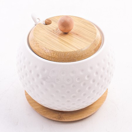 Сахарница на подставке 600 мл фарфор/бамбук LR (60318)