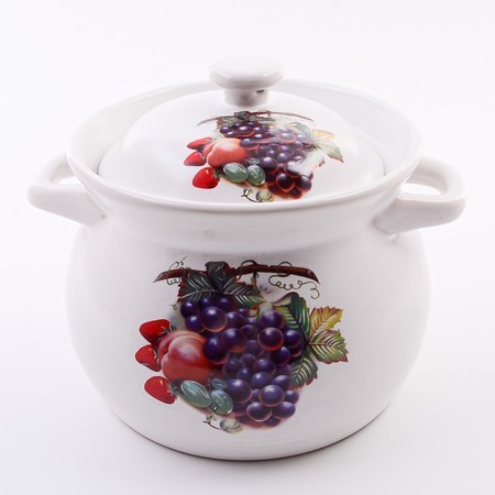 Кастрюля с крышкой 1,8 л керамика рис/ягоды Mayer&Boch (7435-1)