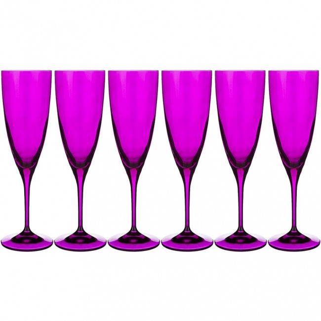 Набор бокалов для шампанского из 6 шт. "kate" 220 мл.высота=23 см. (кор=8набор.) Bohemia Crystal (674-708)