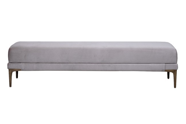 Банкетка Prima на метал опорах серая Velvet SER 40*160*40см (TT-00015982)