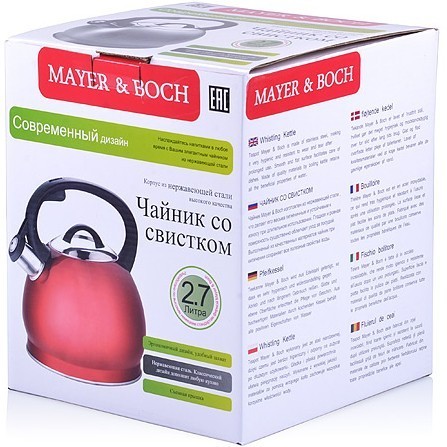 Чайник 2,7л нерж/сталь со свистком Mayer&Boch (28207) Чайник 2,7л нерж/сталь со свистком Mayer&Boch (28207)