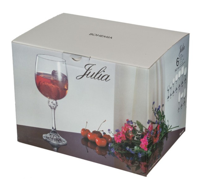 Набор бокалов для вина из 6 шт. "джулия" 340 мл высота=19,5 см Bohemia Crystal (674-447)