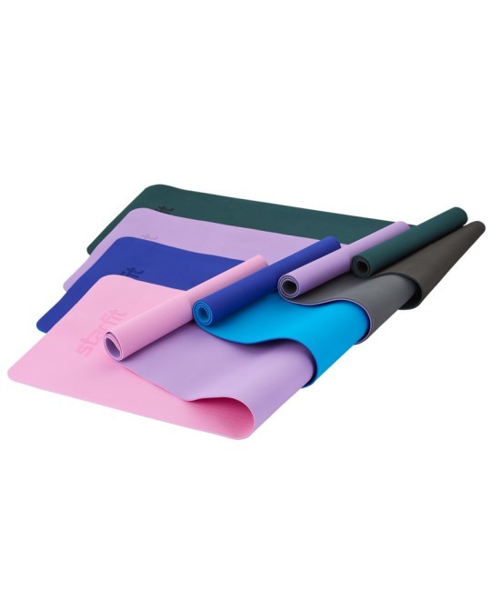 Коврик для йоги и фитнеса STARFIT FM-201, TPE, 183x61x0,4 см, темно-синий/синий (2103974)