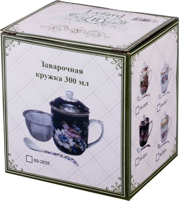 Заварочная кружка 300 мл. с ситом и ложкой Lefard (69-2632) Заварочная кружка 300 мл. с ситом и ложкой Lefard (69-2632)