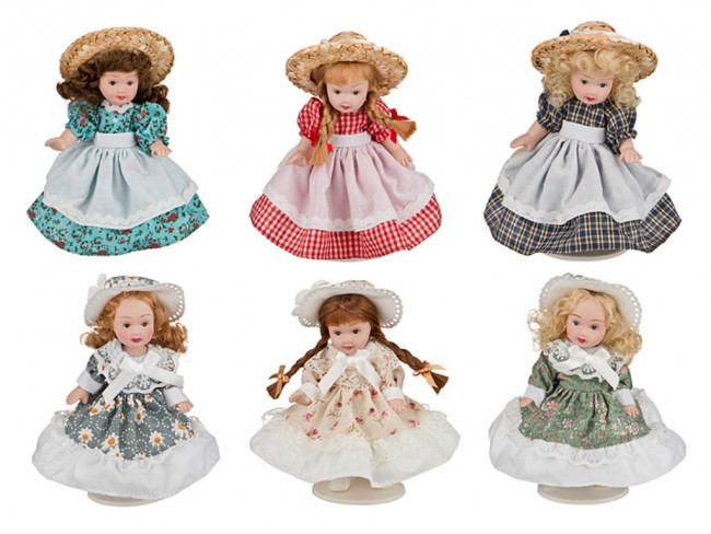 Кукла фарфоровая высота=13 см. 6 видов в ассортименте без упаковки RF COLLECTION (346-210)