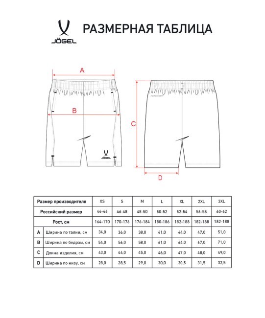 Шорты тренировочные c карманами JOGEL PREMIER PerFormDRY Training Shorts, черный (2122627)