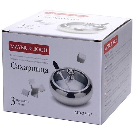 Сахарница мет с/кр 450мл с лож. Mayer&Boch (25995)