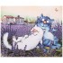 Фартук "синие коты. лаванда", 100% хлопок,твил, беж SANTALINO (850-718-7)