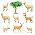 Набор фигурок животных серии "Мир диких животных": Семья альпак и семья оленей (набор из 9 предметов) (MM211-278)
