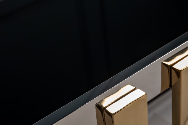 Стол журнальный черн.стекло/хром+золото 120*60*40см (TT-00013136)