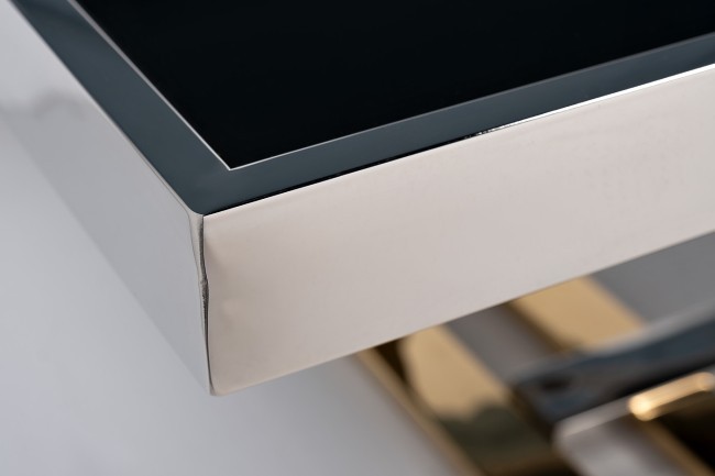 Стол журнальный черн.стекло/хром+золото 120*60*40см (TT-00013136)