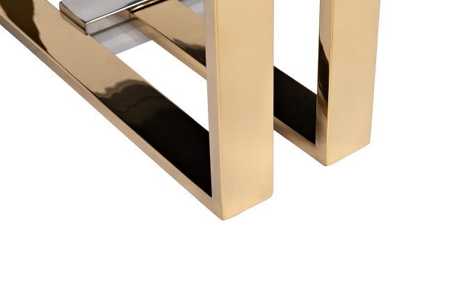 Стол журнальный черн.стекло/хром+золото 120*60*40см (TT-00013136)