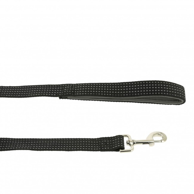 Поводок светоотражающий нейлон/неопрен Каскад Премиум 2,5 см, длина 1,5 м, черный (82976)