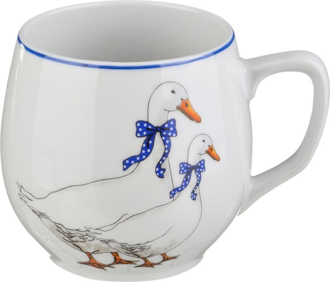 Кружка "гуси" 350 мл. высота=9 см. DUBI (606-592)