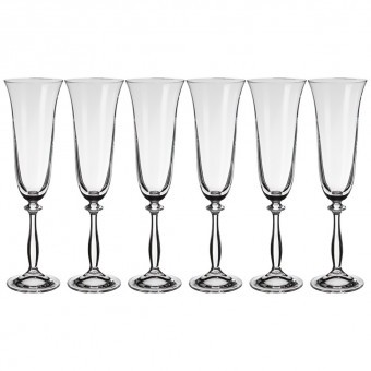 Набор бокалов для шампанскoго из 6 штук "анжела" 190мл Crystalex (674-861)