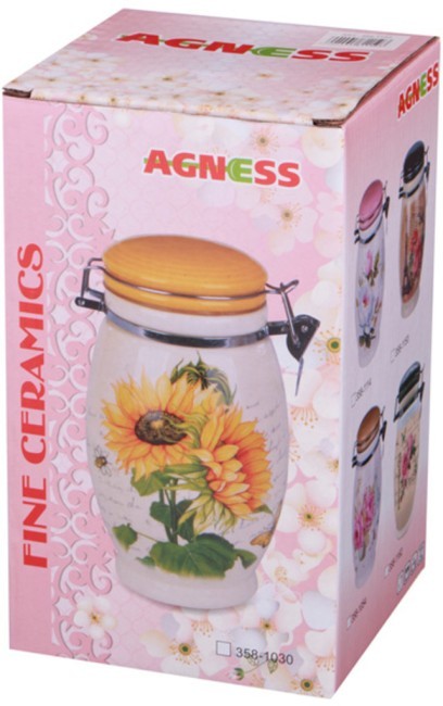 Емкость для сыпучих продуктов "оливки" 1100 мл. высота=20 см. Agness (358-1018) Емкость для сыпучих продуктов "оливки" 1100 мл. высота=20 см. Agness (358-1018)