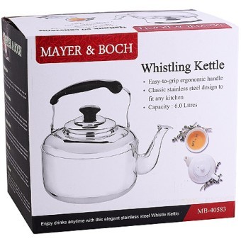 Чайник со свистком 6 л нерж/сталь Mayer&Boch (40583)
