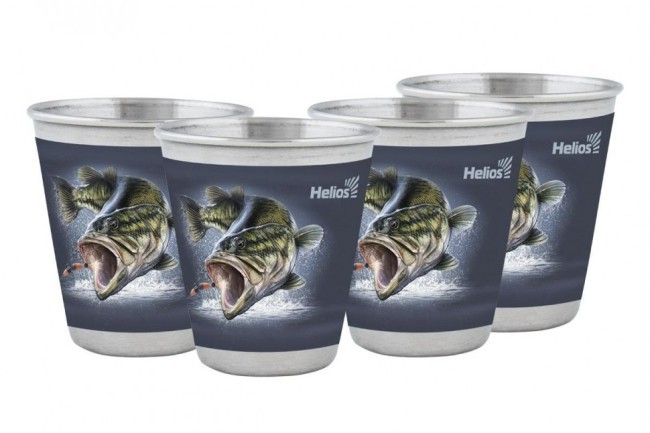 Набор стопок в чехле Helios Рыба 4 шт 60 мл HS-NS-F-A20-2 (72460)