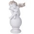 Фигурка декоративная "ангел спящий на шаре" цвет:белый с позолотой высота=42см ИП Шихмурадов (169-575)