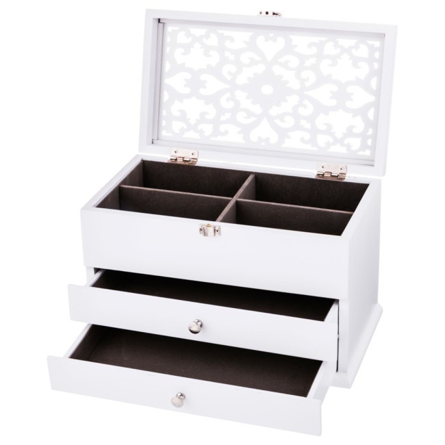 Шкатулка для украшений белая резная 27,5*16*17,5 см Lefard (255-145) Шкатулка для украшений белая резная 27,5*16*17,5 см Lefard (255-145)