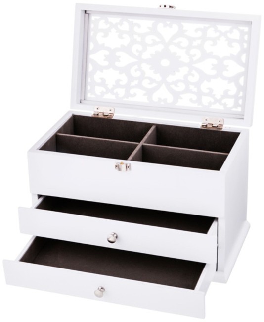 Шкатулка для украшений белая резная 27,5*16*17,5 см Lefard (255-145) Шкатулка для украшений белая резная 27,5*16*17,5 см Lefard (255-145)