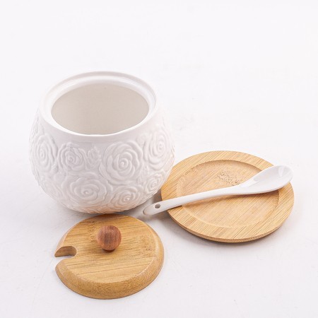 Сахарница на подставке 600 мл фарфор/бамбук LR (60315)