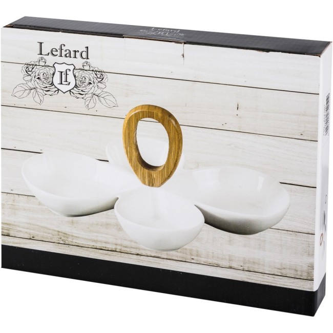 Менажница 4 секции lefard с дерев. ручкой 31*21.5*15 см (474-050) 