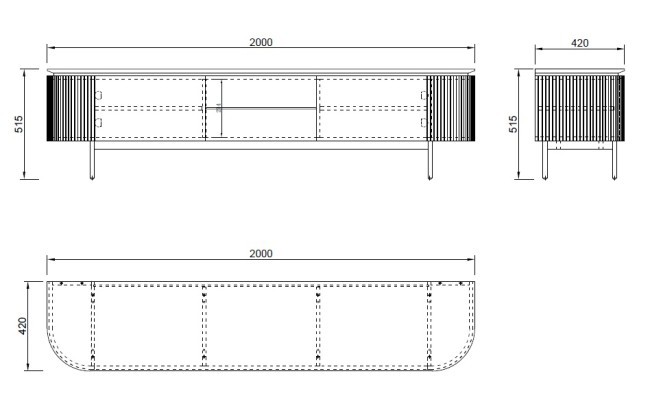 Тумба под телевизор Scala 200*42*52см (TT-00006202)