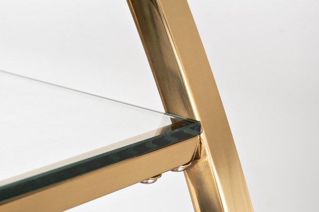 Стеллаж "Полусфера" прозрачное стекло/золото блестящий 71*48*202см (TT-00011863)