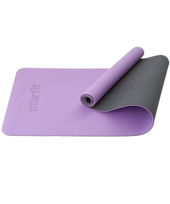 Коврик для йоги и фитнеса Starfit FM-201, TPE, 183x61x0,6 см, фиолетовый пастель/серый (2103980)