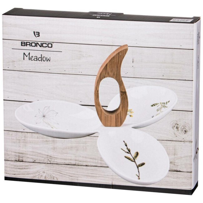 Менажница bronco "meadow" 3-секции с ручкой 27*24*2,5 см Bronco (474-139)