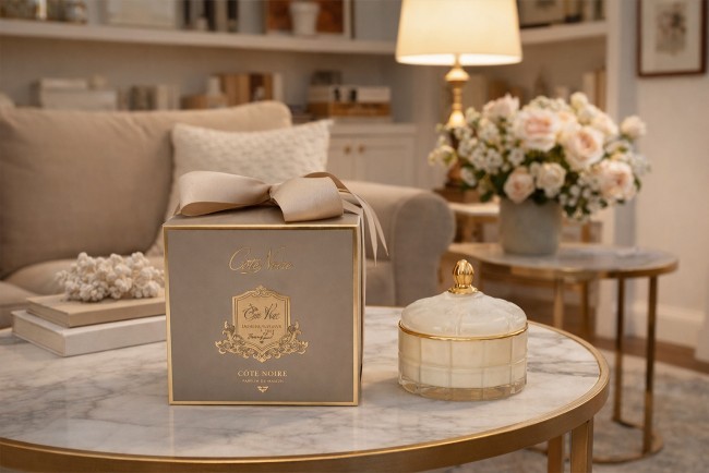 Свеча ароматическая Blonde vanilla в вазе в упаковке 185 гр. (TT-00010735)