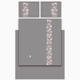 Кпб, евро, "irises" серый, сатин, хлопок 100%, подод.200х220-1шт, пр.240х240-1шт, нав.50х70-2шт Lefard (989-001-14)