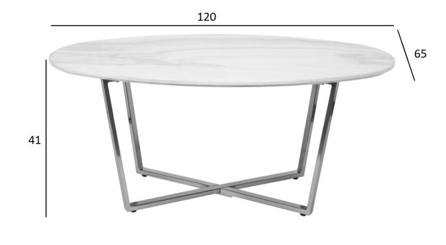 Стол журнальный овальный 120*65*41см (TT-00001972)