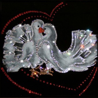 Картина Голубки с кристаллами Swarovski (1081)