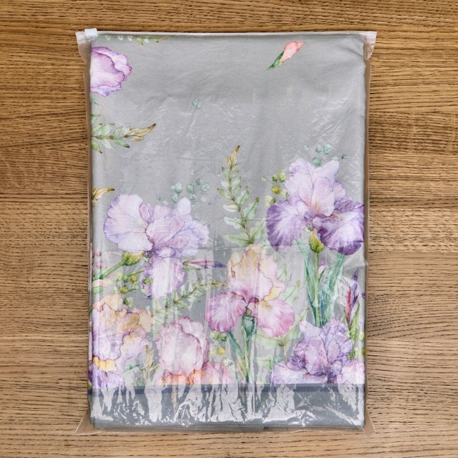 Скатерть "ирисы" 140х180см ,серый, 100% хлопок,твил пропитка Lefard (850-755-2)