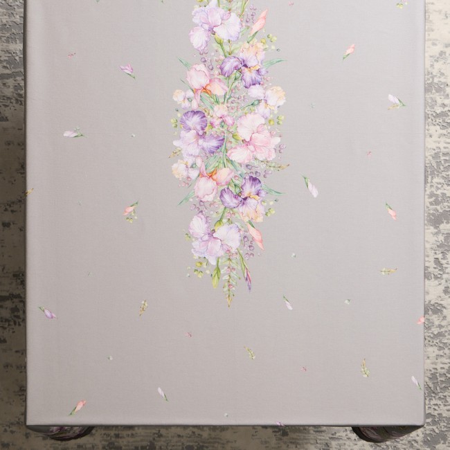 Скатерть "ирисы" 140х180см ,серый, 100% хлопок,твил пропитка Lefard (850-755-2)