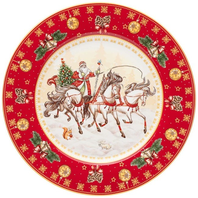 Тарелка обеденная lefard "тройка" 27 см красная Lefard (85-1709)