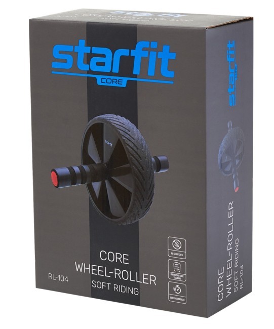 Ролик для пресса с мягким ходом STARFIT RL-104, черный/красный (1484603)