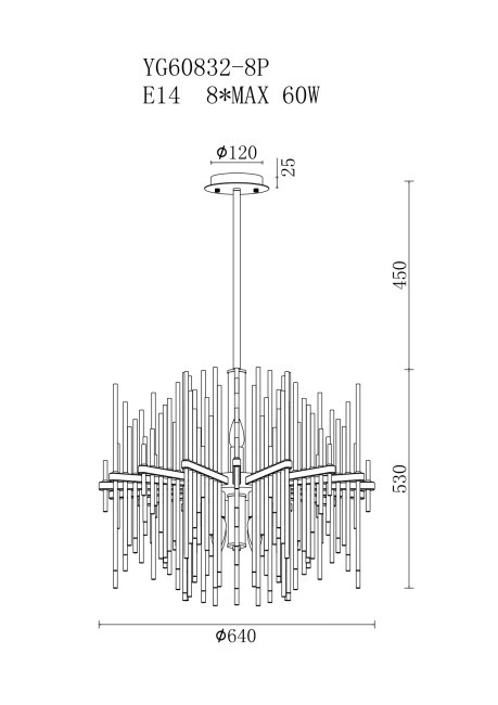 Люстра латунь d.64см (TT-00009567)